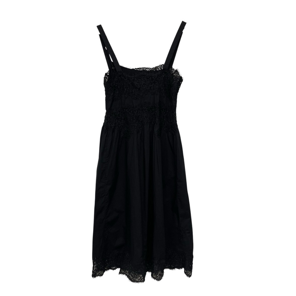J.Crew Scotty Lace Inset Dress in Black Cotton Poplin - XXS - Picture 4 of 16